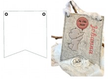 Stickdatei ITH - Wimpel Basic blanko Fähnchen mit Ösen